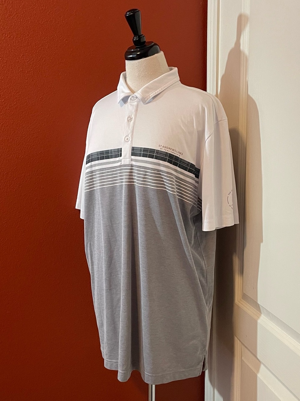 Travis Mathew x St Andrews Links The Old Course Men’s Striped Golf Polo Shirt